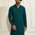 Buy green resham embroidered kurta pajama set with sequins highlights