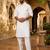 white cotton men's pathani kurta pajama set
