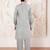 Classic grey cotton men's pathani kurta pajama set