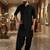 black cotton men's pathani kurta pajama set