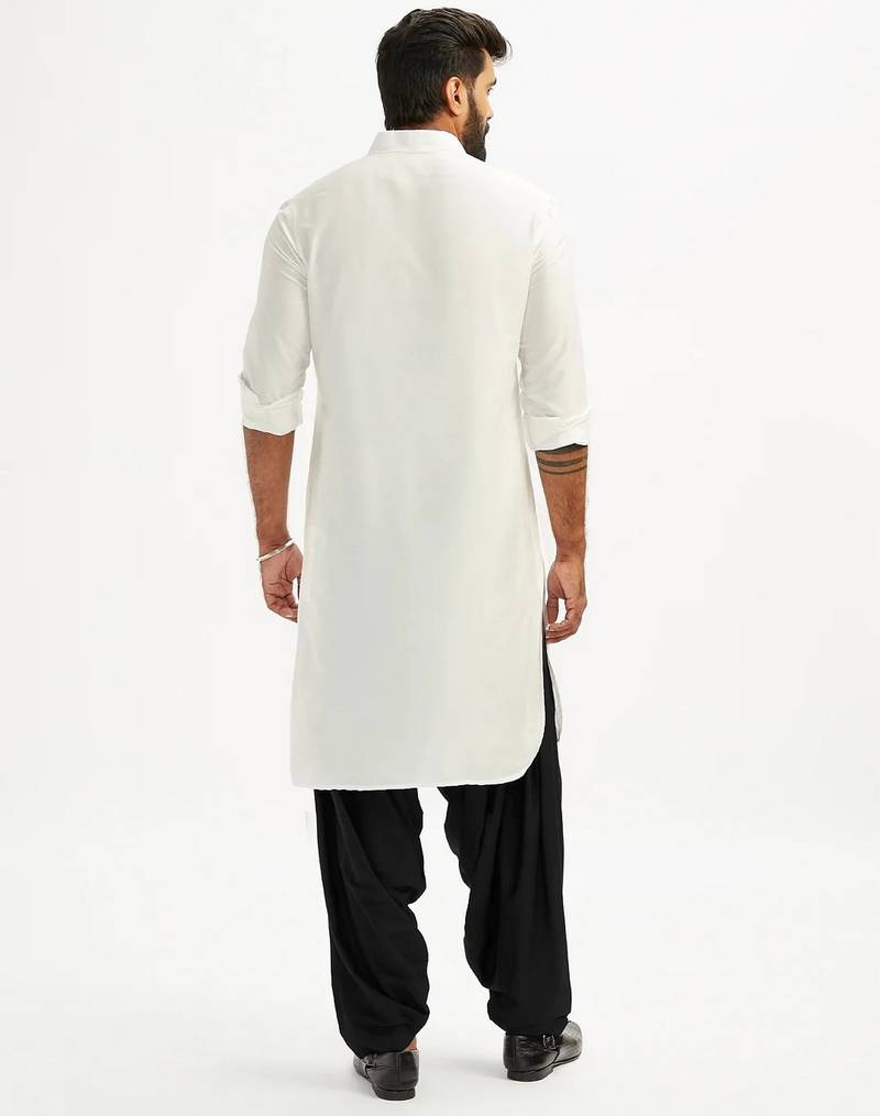 off white cotton men's pathani kurta pajama set