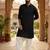 Classic black cotton men's pathani kurta pajama set