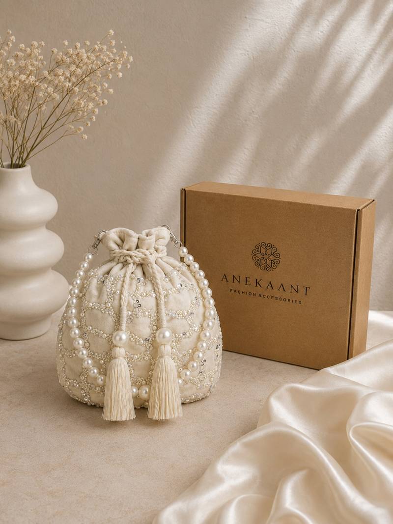 dangle  embellished potli with signature gift box