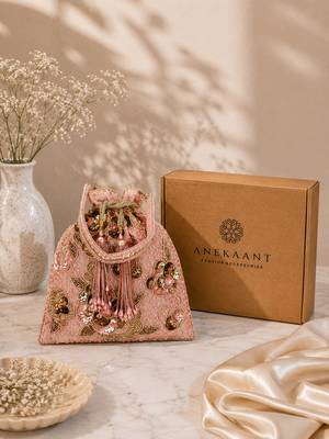 dangle floral embellished potli with signature gift box 1