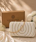 adorn pearl embellished clutch signature gift box