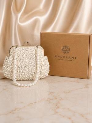 adorn pearl embellished clutch with signature gift box 1