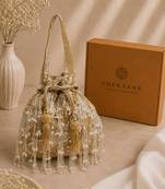 palmette embellished droop potli with signature gift box