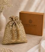 noor edit  chevron sequin embellished potli with signature gift box