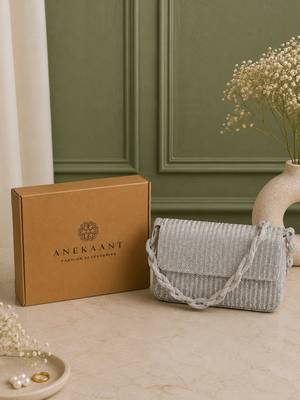 coffer striped embellished clutch with signature gift box 1