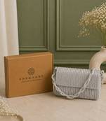 coffer striped embellished clutch with signature gift box