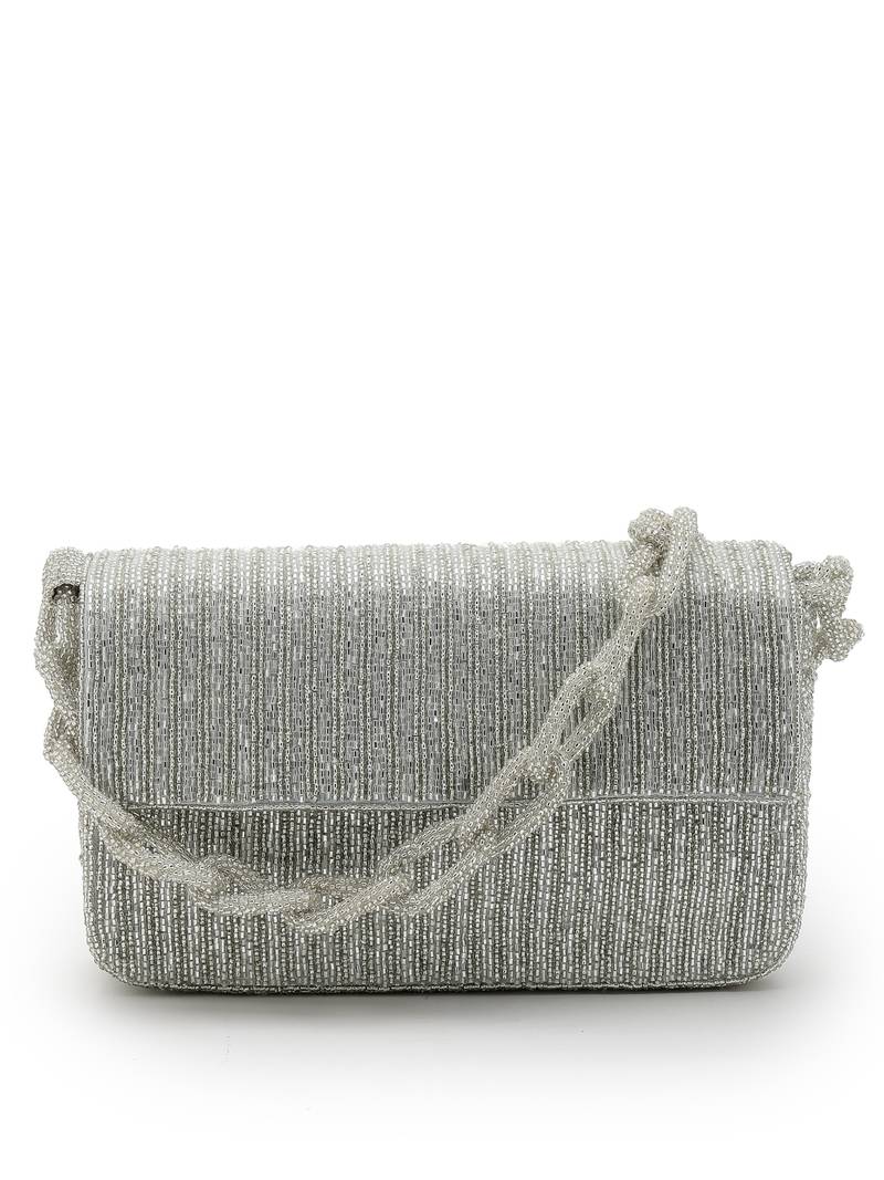 coffer striped embellished clutch with signature gift box