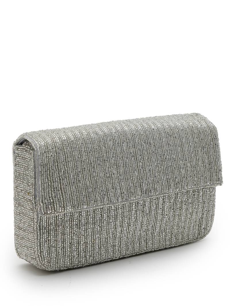 coffer striped embellished clutch with signature gift box