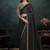 black paper silk blend thread work designer saree