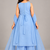 Steel blue sequins embroidered kurti palazzo girls festive set with dupatta