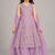Purple sequins embroidered kurti palazzo girls festive set with dupatta