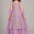 Purple sequins embroidered kurti palazzo girls festive set with dupatta
