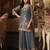Blue moss silk handwork full stitched free size upto 44 wedding suits