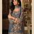 Blue moss silk handwork full stitched free size upto 44 wedding suits