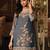 Blue moss silk handwork full stitched free size upto 44 wedding suits