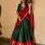 Alluring Bottle Green Zari Weaving Cotton Mehendi Wear Half Saree Lehenga
