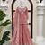 Rose salsa silk embroidered sharara suit set