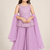 Girls purple sequins embroidered organza kurti palazzo set with dupatta