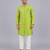 Lime green woven cotton silk Men Kurta Set