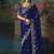 Blue premium fancy heavy beads work saree