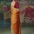 Orange premium fancy heavy beads work saree