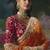 Orange premium fancy heavy beads work saree