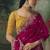 Rani pink premium fancy heavy beads work saree
