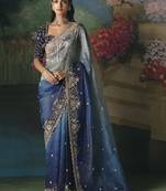Multicolor premium fancy heavy beads work saree