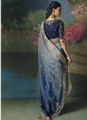Multicolor premium fancy heavy beads work saree 2