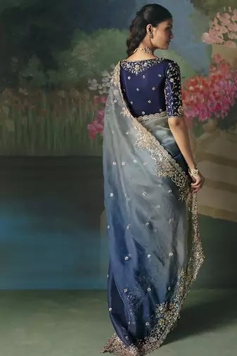 Multicolor premium fancy heavy beads work saree