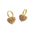 dangling heart multicolour gold plated hoop earring