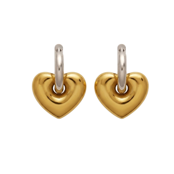 Duo tone love gold plated hoop earrings 1