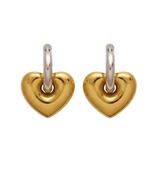 Duo tone love gold plated hoop earrings