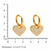 Dangling heart sparkle  gold plated hoop earring