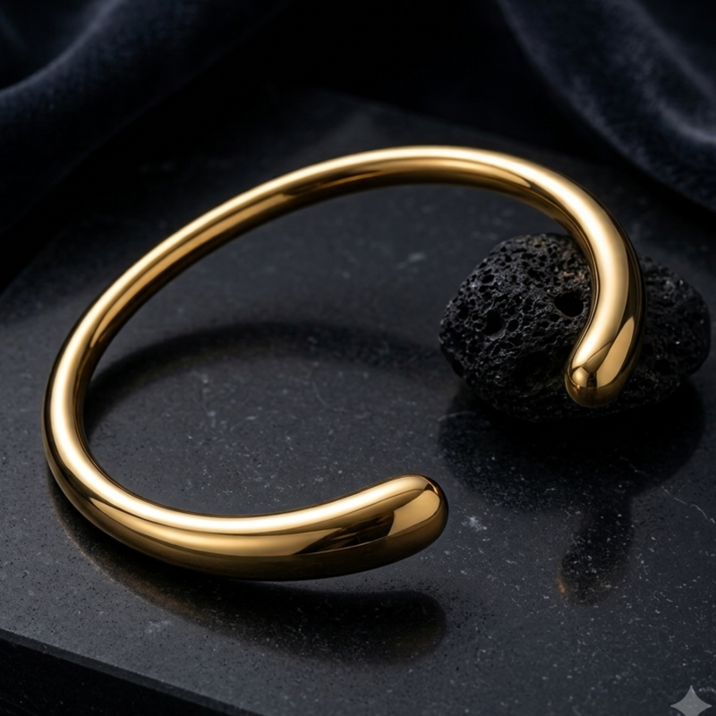 Grace line collection plain gold plated bracelets