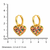 dangling heart multicolour gold plated hoop earring