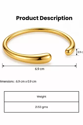 Grace line collection plain gold plated bracelets