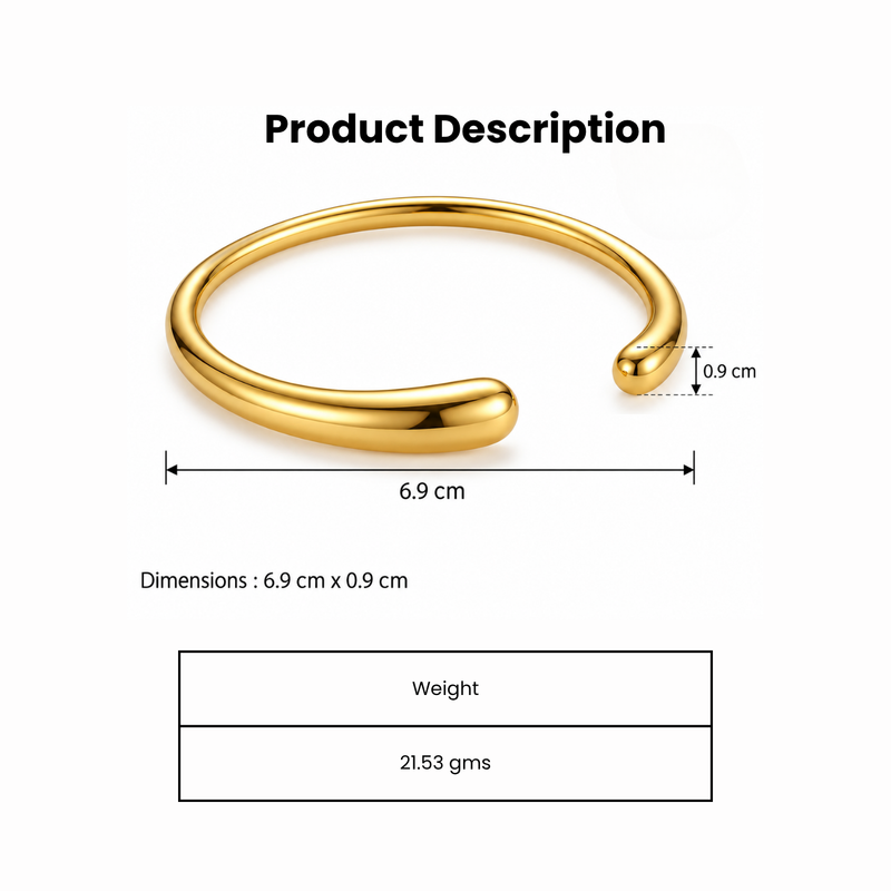 Grace line collection plain gold plated bracelets