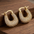 rebellious geometric sparkle gold plated hoop earring