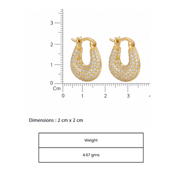 rebellious geometric sparkle gold plated hoop earring 4