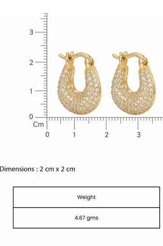 rebellious geometric sparkle gold plated hoop earring