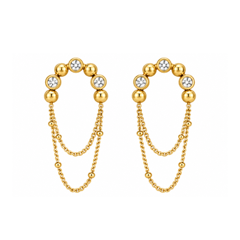 French chic gold plated tassel earring 1
