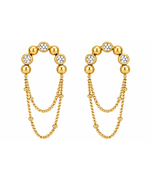 French chic gold plated tassel earring