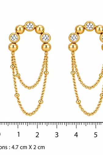 French chic gold plated tassel earring