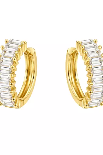 cosmic bar gold plated hoop earring