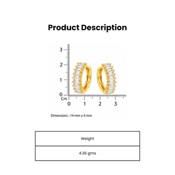 cosmic bar gold plated hoop earring 3